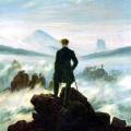 Le voyageur au-dessus de la mer de nuage par Caspar David Friedich