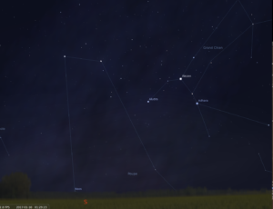 La zone de la constellation du Grand Chien selon l'astronomie occidentale